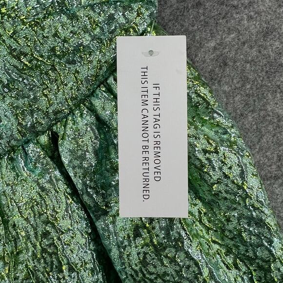 Dolls Kill Amylynn Sara Mini Dress M Green Brocade Bandeau Strapless Party NEW - Picture 13 of 14